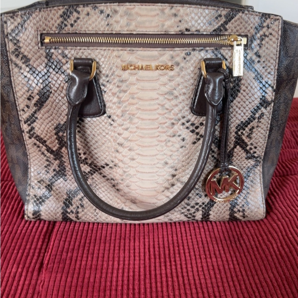 Michael Kors Snake Print Leather Tote